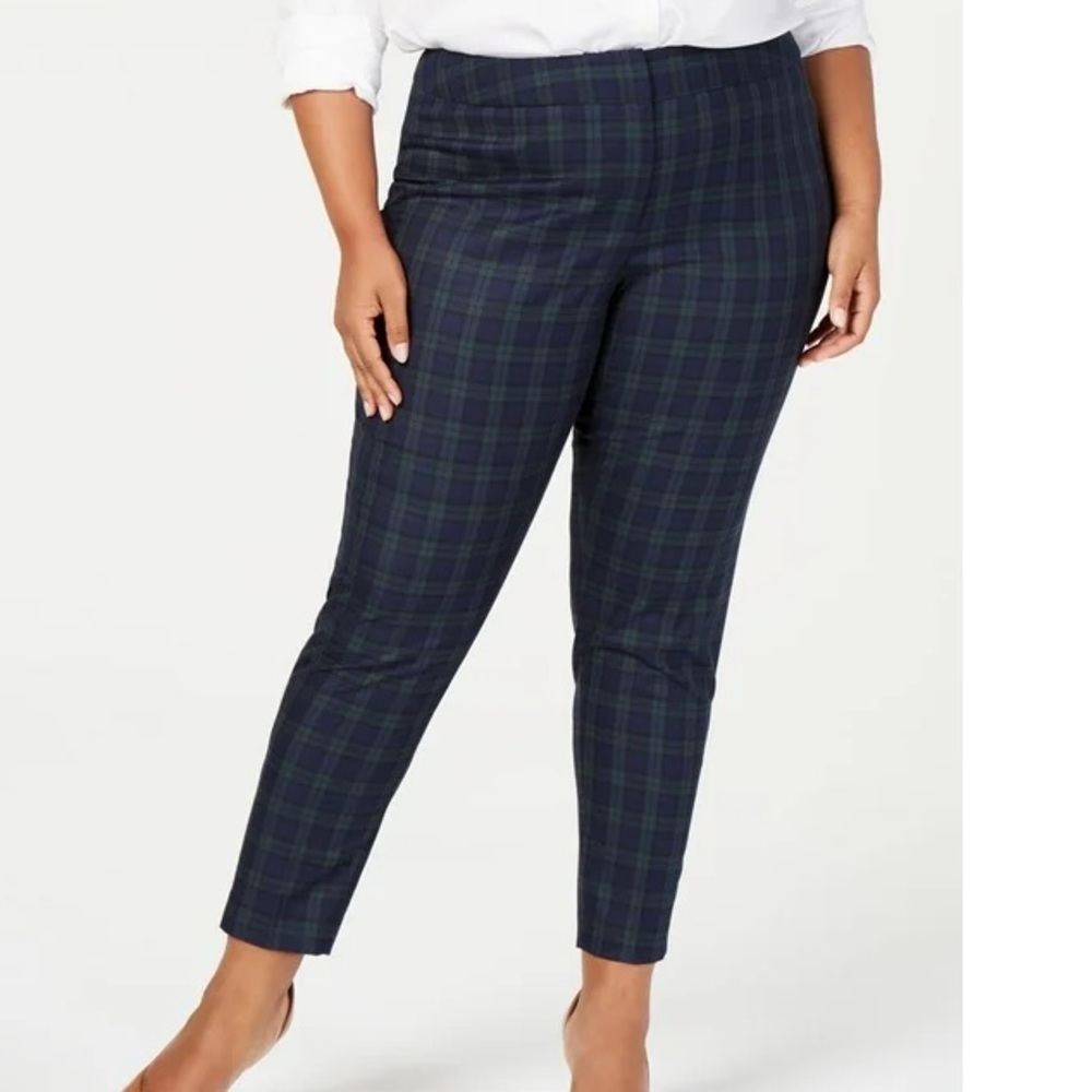 Tommy Hilfiger 16 Blue Plaid Urban Folklore Ashby Ankle Pants